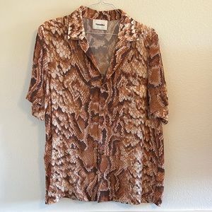 Nanushka snake print cupro shirt